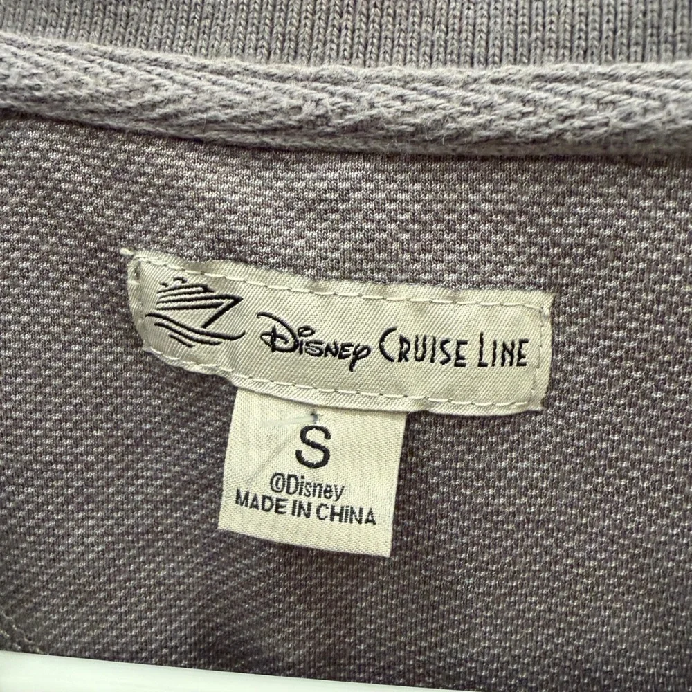 Disney‎ Cruise Line Mens Polo Shirt Small Gray Short Sleeve Embroidered Logo S